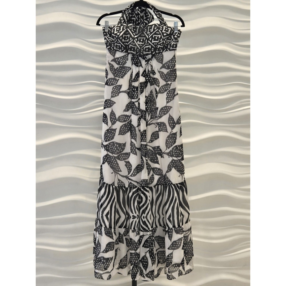 Dress Size 4 Women's Halter Maxi White House Black Market Flowy Boho Romantic